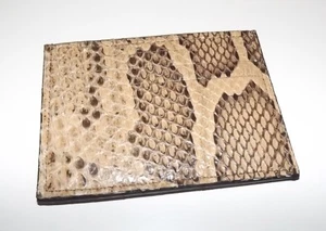 BAGLIONI ITALIA GENUINE PYTHON SNAKESKIN CARD CASE WALLET BROWN MULTI - Picture 1 of 4