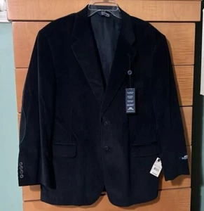 Stafford Navy Corduroy Blazer Sportcoat Size 44 Short New - Picture 1 of 5