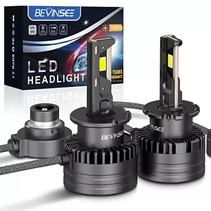 BEVINSEE D2S D2R LED Headlight Bulbs High Low Beam Bright White HID Replace - Picture 1 of 11