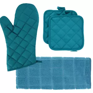 Set di asciugamani da cucina - Set di biancheria per asciugamani - Include: 1 guanto da forno, 2 porta pentole, 1 D - Foto 1 di 1