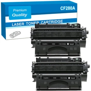 2 x kaseta z czarnym tonerem CF280A 80A pasuje do HP 400 M401a 400 M401dw MFP M425dn - Zdjęcie 1 z 5