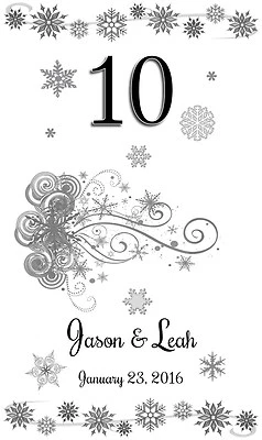 10 Personalized Winter Wedding Luminaries Vellum Table Numbers Centerpieces - Image 1 of 3