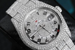 Rolex Sky Dweller 42 mm Pave Diamond Dial Stainless Steel Diamond Watch 326934 - Picture 1 of 6
