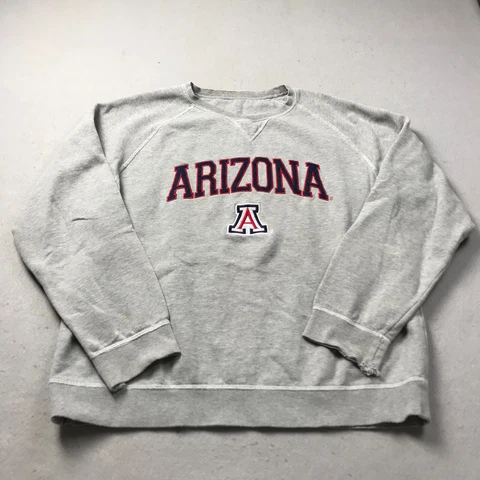 Arizona Wildcats Sweatshirt Mens Large Gray Crewneck Fleece Logo NCAA Pullover Cover
