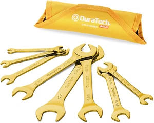 Super-Thin Open End Wrench Set, SAE, 8-Piece, 1/4" to 1-1/16", Titanium Plating, - Picture 1 of 12
