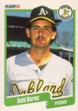 1990 Fleer Baseball #2 Todd Burns  Oakland Athletics 