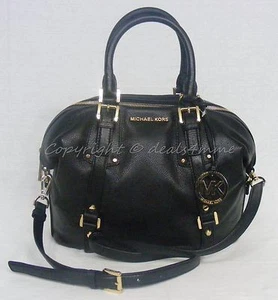 NWT Michael Kors Bedford Belted Medium Leather Satchel/Shoulder Bag in Black - Picture 1 of 12