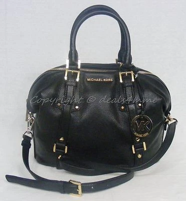 NWT Michael Kors Bedford Belted Medium Leather Satchel/Shoulder Bag in  Black - Image 1 of 4