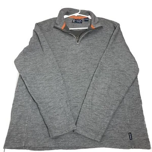 Chaps Pullover 1/4 Zip Sweatshirt Long Sleeve 100% Cotton Heather Gray Men's XL - Picture 1 of 4