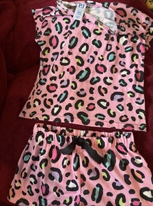 NEW Disney Cartoon Girls Short Sleeve 2-Piece Pajama Set - Picture 1 of 1