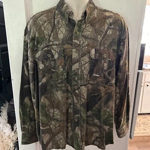 Vintage Duxbax Camo Button Up Realtree Hardwood Large Regular Heavy Long Sleeve - Picture 1 of 4