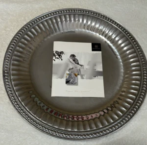 NIB VTG Wilton Armetale Flutes & Pearls Pewter Round Serving Tray 13.5" Wedding - Picture 1 of 12