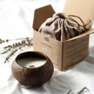 Jungle Culture 100% Natural Vegan Toasted Coconut Shell Scented Candle ZeroWaste - Picture 1 of 6