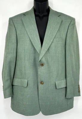 Kingsridge Men's Single Breasted Blazer Jacket Size 40S Green Silk Blend Tweed - Image 1 of 4