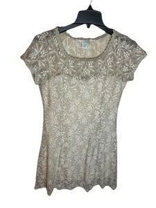 Sundance Women’s Floral Lace Cream and Beige A-Line Dress Size Small - Picture 1 of 9
