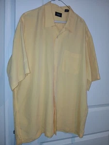Haggar Shirt Mens XL Yellow Short Sleeve Button Up Preowned  - Picture 1 of 6