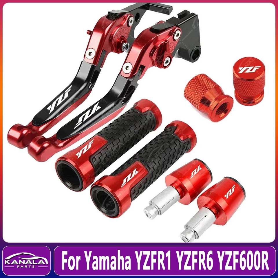 For Yamaha YZFR1 YZFR6 YZF600R Motorcycle Brake Clutch Lever Handle Grips Set - Image 1 of 1
