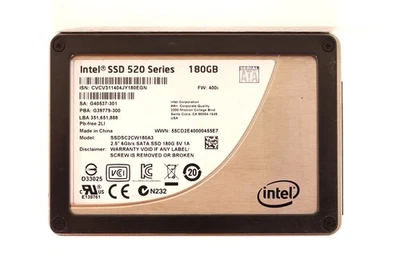 Intel SSDSC2CW180A3 520 Series 180GB 2.5" 6Gb/s Solid State Drive Tested Working - Image 1 of 2