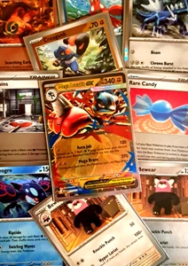 10x Pokemon Mega Evolutions - Mega Lucario ex, Rare Candy, Kyogre, Risky Ruins.. - Bild 1 von 12