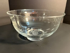 Princess House Heritage geätzte klare Revere Schüssel mit Fuß Flair Rand 5" - Bild 1 von 6