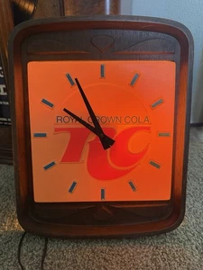 Vintage 1960s RC Royal Crown Cola Soda Advertising Light Up Wall Clock Sign - Picture 1 of 13