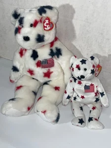 ORIGINAL GLORY TY BEANIE BABY BEAR & BUDDY LOT OF 2 MT w MINT TAGS - Picture 1 of 2
