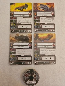Star Wars X-Wing Miniatures YT-1300 tarjetas de piloto rebelde y esfera Han Lando Chewie - Imagen 1 de 2
