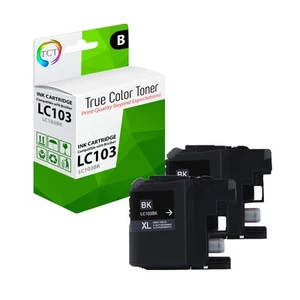 Tinta compatible 2Pk TCT LC103 negra LC103BK HY para Brother J470dw J475dw J870dw - Imagen 1 de 6