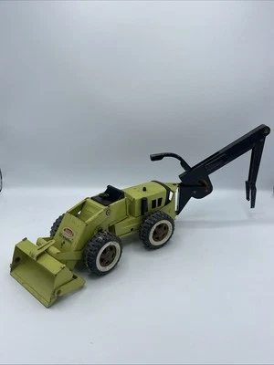 Vintage Tonka Truck Trencher Tin Plate Toy Vehicle Digger Green 1970s Canada - Image 1 of 4