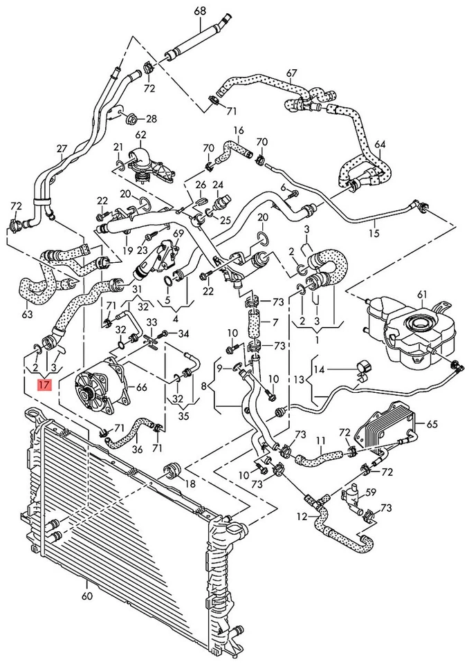 Manguera de refrigerante genuina AUDI A8 S8 quattro con acoplamiento de liberación rápida 4H0121055J Foto 1 de 1