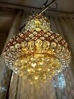 Particolare lampadario cristallo pendenti vintage 80's Chandelier crystal Lustre