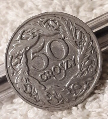 1923 Poland 50 Groszy Coin , Polish Eagle  - Image 1 of 4
