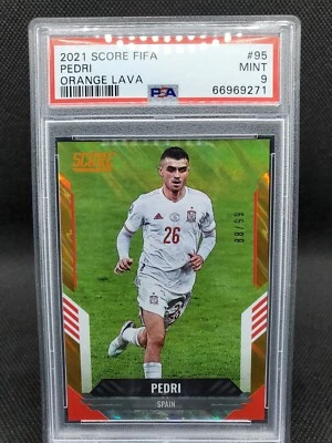 2021 Panini Score FIFA Orange Lava /99 Pedri #95 PSA 9 Mint - Spain Kit - - Image 1 of 2