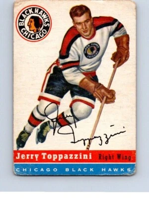 VINTAGE HOCKEY CARD TOPPS 1954 CHICAGO BLACK HAWKS JERRY TOPPAZZINI  NO1318 - Image 1 of 2
