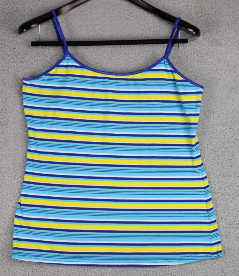 Bobbie Brooks Tank Top Women's Size 1X Yellow Blue Multicolor Spaghetti Straps - Image 1 of 4
