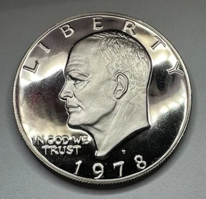 1978-S *Letztes Jahr* Eisenhower "IKE" 1 $ Dollar plattiert PP Münze aus Proof Set - Bild 1 von 9