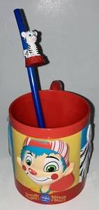RINGLING BROS. & BARNUM BAILY 12 oz. Plastic Cup w/Matching Tiger Straw/Spoon - Picture 1 of 9