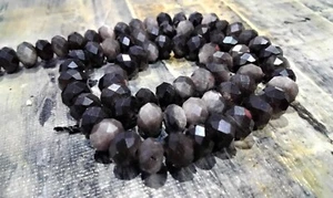 Obsidiana brillante plateada natural, rondelle facetada, 8x6 mm, aproximadamente 72 piezas, envío gratuito - Imagen 1 de 3