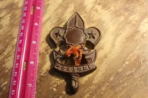 JAPAN (NIPPON) PFADFINDER EMBLEM 4" HEAVY METAL STAHL ODER? VINTAGE - Bild 1 von 2