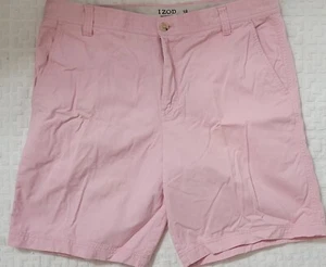 IZOD Salzwassershorts Herren Größe 38 PINK Baumwolle vorne flach Chinohose verwittert 9 Zoll - Bild 1 von 8