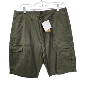 Mountain Warehouse Mens Size 34 Lakeside Cargo Shorts 100% Cotton UPF 50+ Green - Picture 1 of 10
