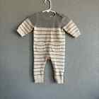 Baby Gap Jungen 3-6 Monate Strick Strampler Outfit grau cremefarbener Pullover