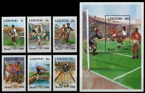Lesotho 1987 - Mi-Nr. 659-664 y Bloque 45 ** - Estampillada sin montar o nunca montada - Olympia Seúl - Imagen 1 de 1