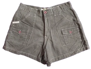Vintage 1990s S Khaki Venus Bullhead Girl Trap Cotton Drill Shorts - Picture 1 of 5