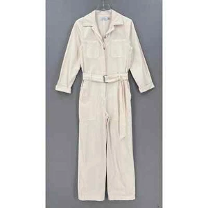 & OTHER STORIES Jumpsuit Womens 4 Cream Long Sleeve Button Belted Boilersuit - Picture 1 of 17