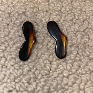 Vintage Earrings, Faux Tortoise Shell Earrings, Lucite Earrings, Brown Earrings - Picture 1 of 5