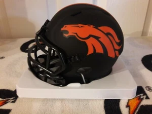 DENVER BRONCOS NFL Riddell SPEED Mini Football Helmet ALT BLACK ECLIPSE - Picture 1 of 6