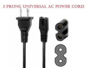 Repuesto de cable de alimentación de CA de 2 clavijas para impresora de TV adaptador de CA cable de alimentación - Imagen 1 de 3