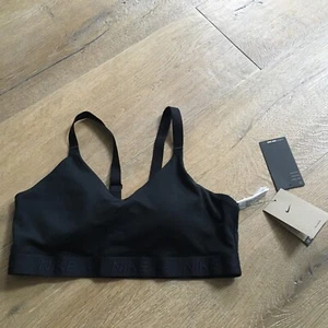 NIKE Womens Sports Bra Black XL Uk 16 Indy Medium Support Padded New - Picture 1 of 9