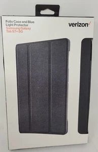 Verizon Folio Case w/ Blue Light Screen Protector for Samsung Galaxy Tab S7+ 5G - Picture 1 of 2
